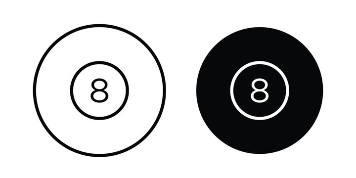 Pool 8 ball icon vector. pictogram illustration on white background.