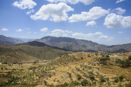 Outlook over the mountains along the road from Massawa to Asmarra, Eritrea