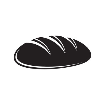 Black silhouette of a bread loaf with slashes food