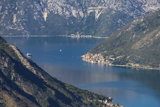 View of Perast and the Bay of Kotor, Montenegro
