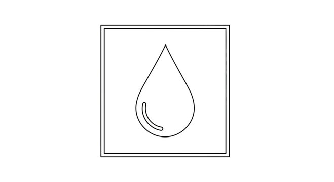Water Drop Icon Outline Square