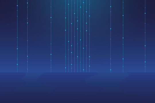 Abstract circuit line technology background. Quiet futuristic blue cyber light trails backdrop. transfer data communication, innovation future tech data, digital internet network connection.