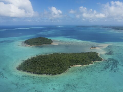 Aerial of the lagoon of Wallis, Wallis and Futuna