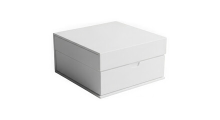 Naklejka premium Minimalist white gift box on plain background