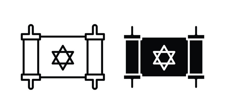 Scroll Torah icon vector. pictogram illustration on white background.