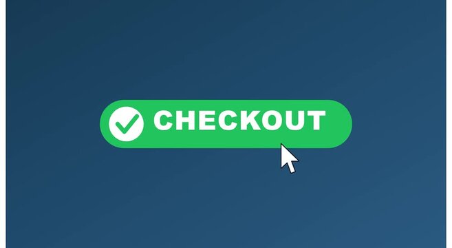 Animated checkout button click with success confetti animation