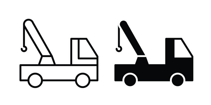 Tow truck icon vector. pictogram illustration on white background.