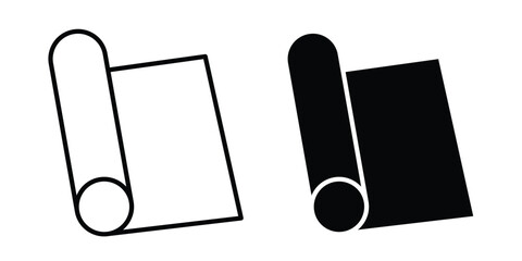 Yoga mat icon vector. pictogram illustration on white background. © Hunt