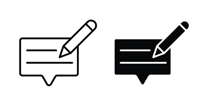 Writing feedback icon vector. pictogram illustration on white background.