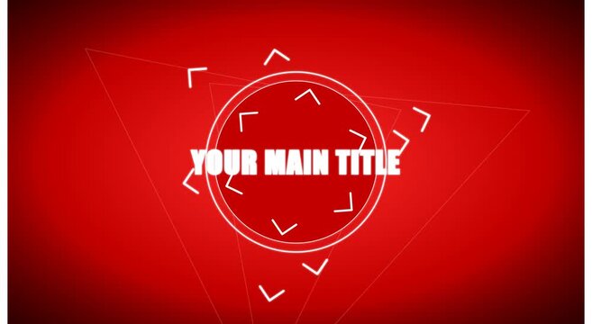 Dynamic red motion title template with geometric animation
