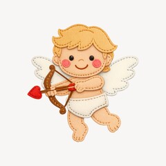 Obraz premium Cute cupid with heart arrow