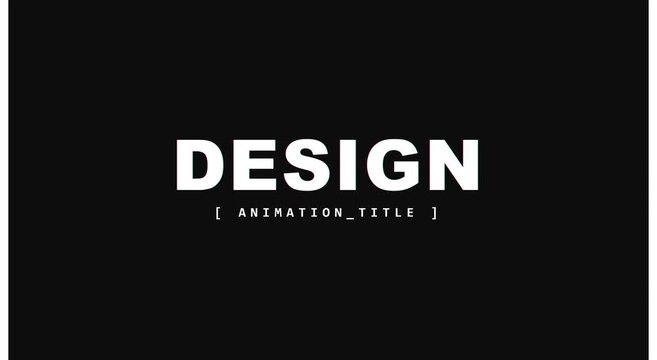 Glitch effect title animation on dark animation background
