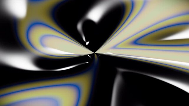 Elegant abstract 3D fluid ink flowing on a deep solid black background, premium motion graphics seamless loop