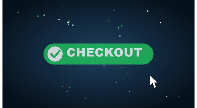 Online checkout button click animation for e-commerce animation