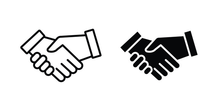 Commitment icon graphic element set in black linear and clipatrt.