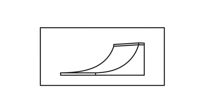 Minimalist Line Art Skate Ramp Illustration for Extreme Sports and Urban Recreation