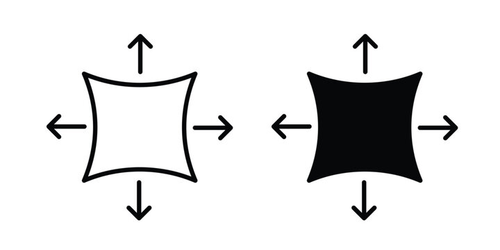 Elasticity icon graphic element set in black linear and clipatrt.