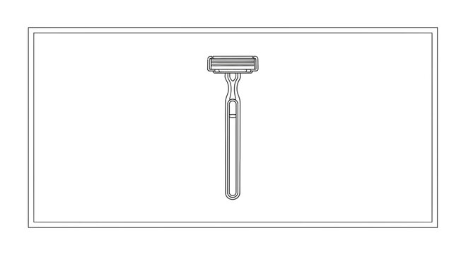 Line Art Illustration of a Shaving Razor for Personal Grooming and Hygiene