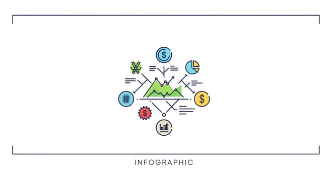 infographic template with colorful icons and graphs