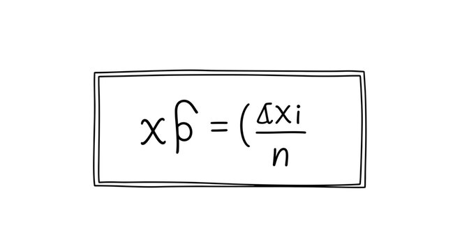 Hand-drawn mathematical formula for algebra and scientific education concept