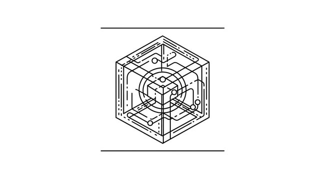 hexagonal mechanical blueprint