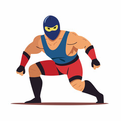 Obraz premium Cartoon Wrestler in Action Pose