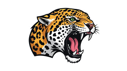 Illustration of a Roaring Leopard Head 1. © aice