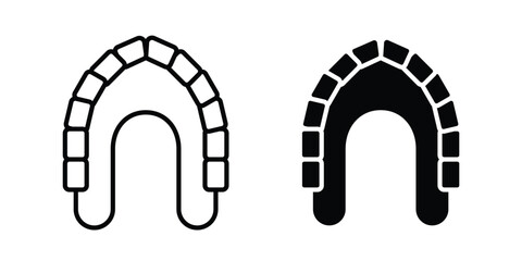 Maxilla icon graphic element set in black linear and clipatrt. © Franklin
