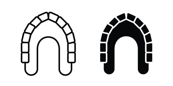 Maxilla icon graphic element set in black linear and clipatrt.