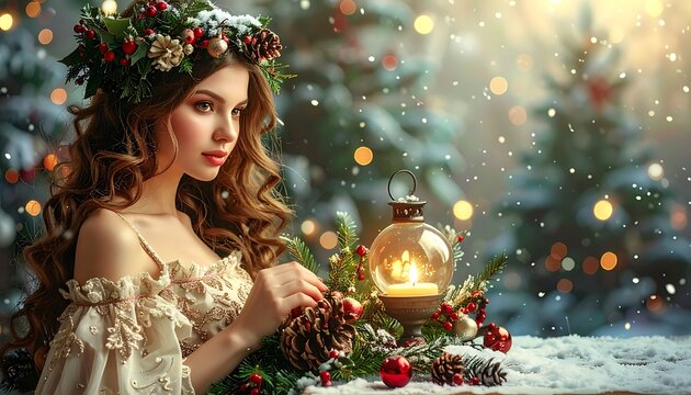 Wintery beauty with wreath
