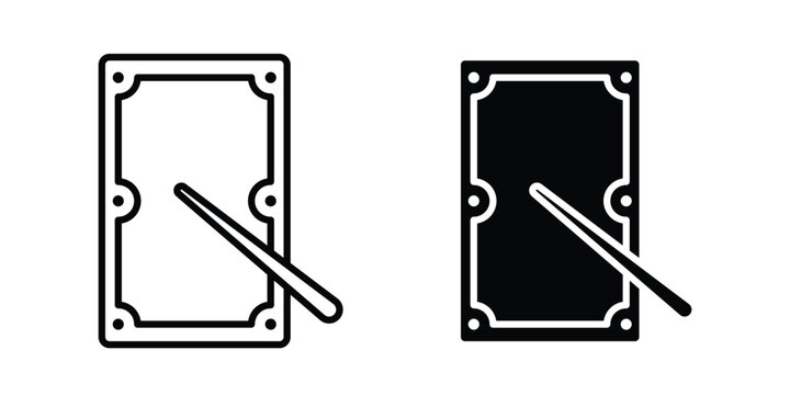Pool table icon graphic element set in black linear and clipatrt.