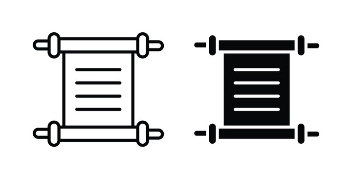 Scrolls icon graphic element set in black linear and clipatrt.