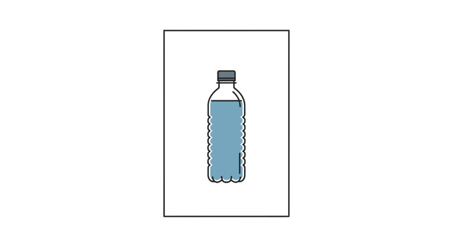 Clear Plastic Water Bottle Filled with Blue Liquid and Grey Cap