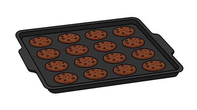 Freshly Baked Chocolate Chip Cookies on Baking Sheet - Homemade Sweet Treats
