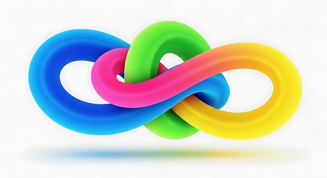 Colorful plastic toy rings stacked on yellow base.
