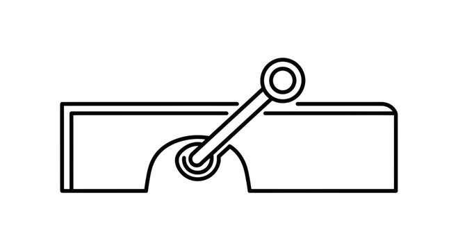 Window Opener Mechanism Line Icon - Simple Mechanical Device Outline