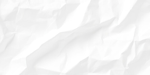 Obraz premium Crumpled white paper texture background with creases and folds