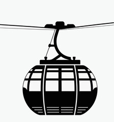 Cable Car Gondola Lift Silhouette Vector Illustration © abdurradhid