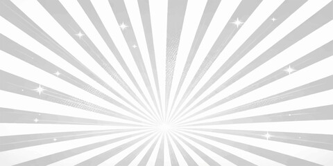 Silver Sunburst Background: Radiant starburst rays with sparkling light effect and glowing center © STEAM