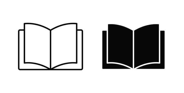 Book icon, outline style icon for web. vector graphics