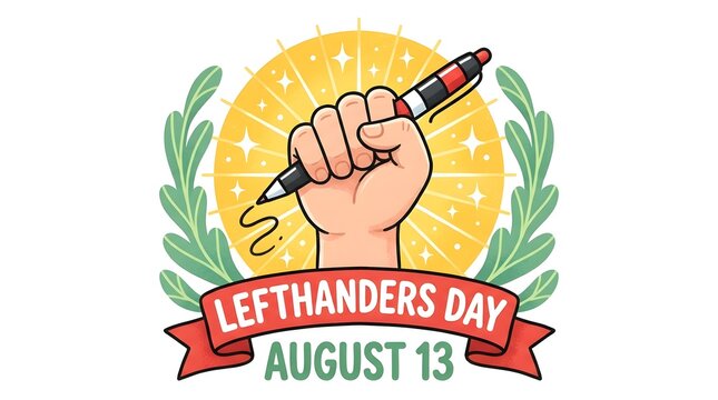 Lefty pride illustration for international left handers day on august 13th