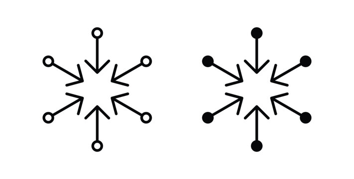 Centralized icon, outline style icon for web. vector graphics