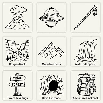 Adventure Backpack Icon Illustration.