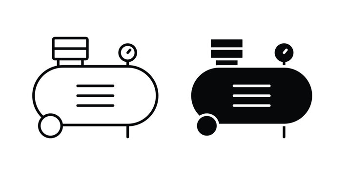 Compressor icon, outline style icon for web. vector graphics