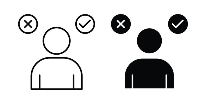 Decision icon, outline style icon for web. vector graphics