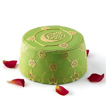 Luxury Green Gift Box Gold Embossed Rose Petals