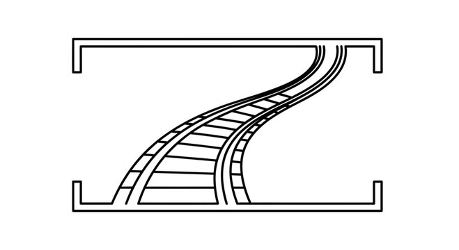 railway tracks diverging, railroad lines split