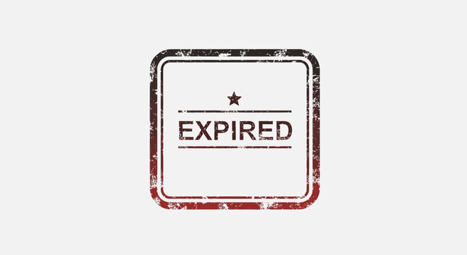 Red Grunge Expired Rubber Stamp Icon on White Background