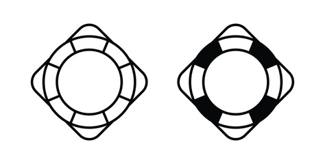 Life buoy icon, outline style icon for web. vector graphics © No