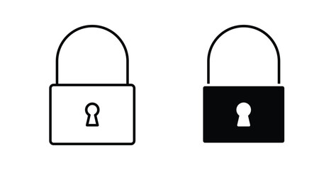Lock icon, outline style icon for web. vector graphics © No